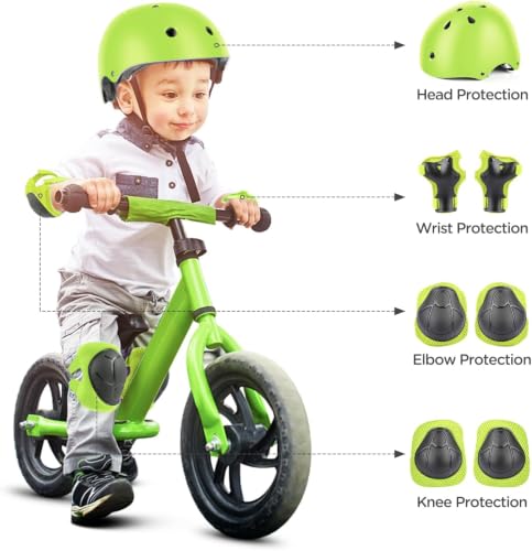 Image of DaCool Kids Protective Gear Set Helmet Knee Pads Elbow Pads Wrist Guards 7 in 1 Set with Adjustable Strap for 3~8yrs Boys Girls Toddler Children Rollerblading Skating Skateboard Cycling Outdoor Sports