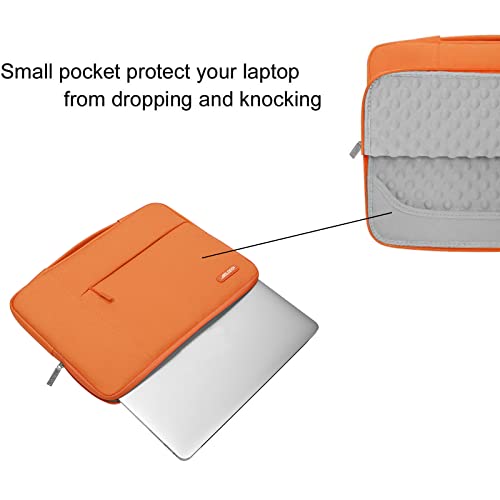 Mosiso Laptop Sleeve Compatible With Macbook Pro 16 Inch 2023-2019 M2 A2780 M1 A2485 Pro/Max A2141/Pro Retina 15 A1398, 15-15.6 Inch Notebook, Polyester Multifunctional Briefcase Bag, Orange #TOP3