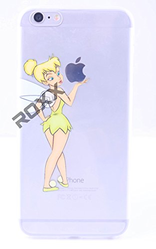 (6 Plus -Tinkerbell- Silicone Case) ROXX iPhone 6 Plus / 6s PlusCase Fairy Tale Soft Rubber TPU Silicone Cases Featuring Disney Snow White Elsa Frozen Olaf Ariel for iPhone 6 Plus