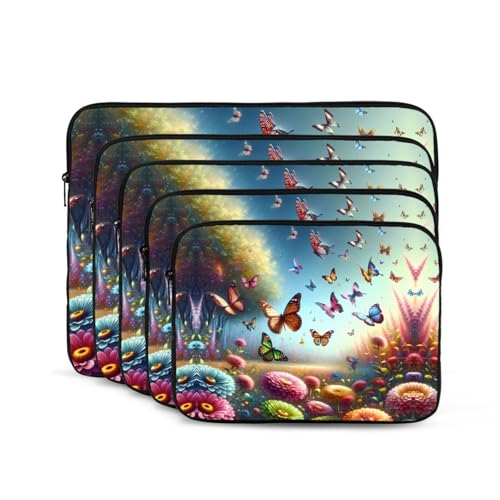 Garden Butterfly Swarm Laptop Sleeve Case 15 Inch Suitable For Notebook Computer Tablet Traveling Carrying Simple Case2