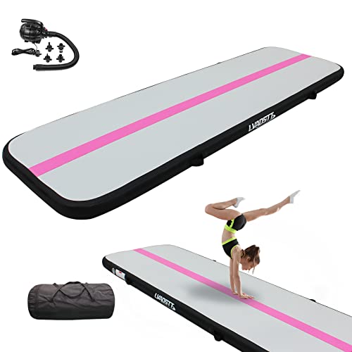 Gymnastics Mat Air Tumbling Mat 13Ft/16Ft/20Ft Tumble Track, Inflatable Training Mat 4/8 Inch Thickness Gymnastics Air Floor With Electric Air Pump For Home Use/Tumbing Meditation/Cheerleading/Water Use #TOP1