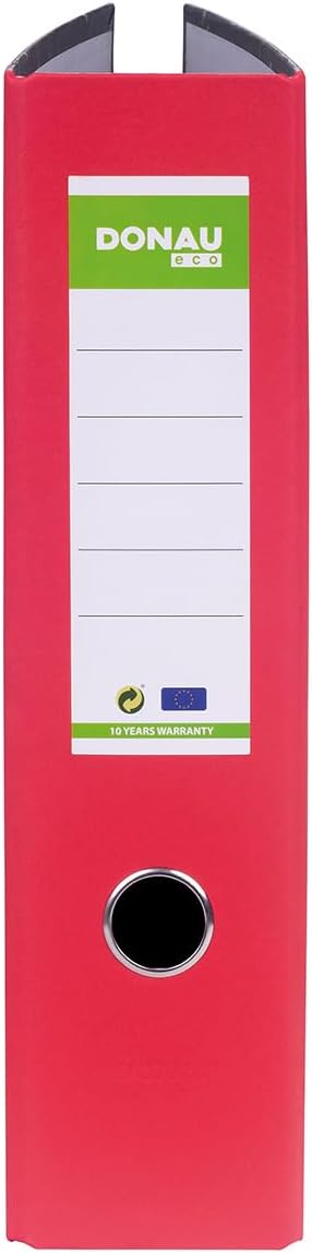 DONAU ECO Folder Basic/Economy / A4 8 cm Wide/Pack of 10-10 Pieces/Colour - Grey Melange with Red/Letter Folder Office Folder Cardboard Folder