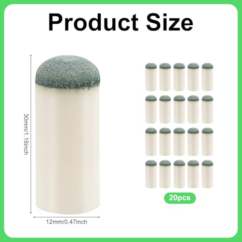 Miniatura 2 de Xihircd 20uds Puntas Para Tacos De Billar, Accesorios Para Mesa De Billar De 12mm Consejos Para Tacos De Billar Repuesto De Puntas Para Tacos De Billar Para Billa