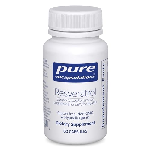 Pure Encapsulations Resveratrol - Cardiovascular, Cellular Health & Memory Support* - 40 mg Trans-Resveratrol - Antioxidants Supplement - Gluten Free & Non-GMO - 60 Capsules