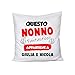 bubbleshirt Cuscino Nonno Personalizzabile con Il Nome dei Nipoti - Questo Nonno Fantastico appartiene a. - Festa dei Nonni - Evento - Idea Regalo Divertente - Dimensioni 40 x 40 cm