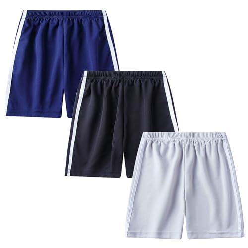 Toddler Boys Girls Active Running Shorts 3 Pack Kids Athletic Short Pants Lightweight Summer Sport Jogger Shorts