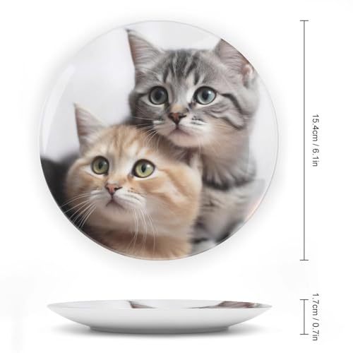 Plato decorativo Cats Bone China estilo chino 6 pulgadas miniatura 2