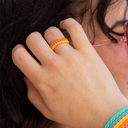 Enso Rings Stackable Beaded Silicone Wedding Ring – Hypoallergenic Unisex Stackable Wedding Band – Comfortable Minimalist Band – 2.5mm Wide, .8mm Thick (Obsidian, Size 6) by Enso Rings - Used condition - Image 4