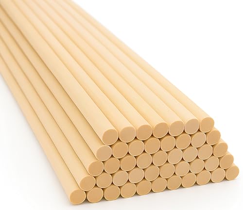 ALBO Wooden Dowel Rods 25 PCS 5/16\" x 12\" Inch Round Wood Sticks for Crafts, DIY Projects and Macrame Hardwood Assorted Bouquet Sticks Cake Dowels for Tiered Cakes