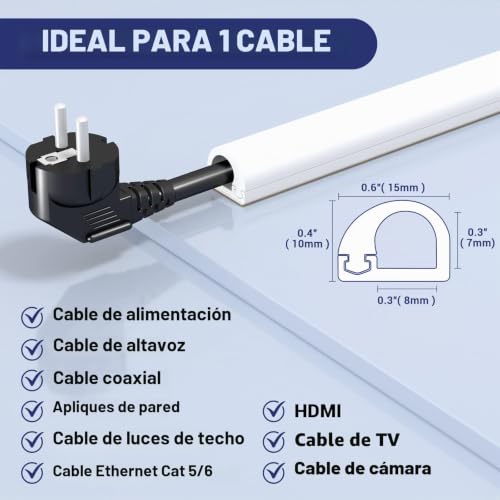 Corrector de cables flexible autoadhesivo y organizador de cables de pared 2