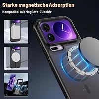 Natbok Magnetische Handyhülle für Xiaomi 17 Pro Max Hülle, Kompatibel mit MagSafe mit 2 Stück Kameraschutz, Dünn Stoßfest Matt PC Rückseite Handyhülle Case for Xiaomi 17 Pro Max – Ansicht 3