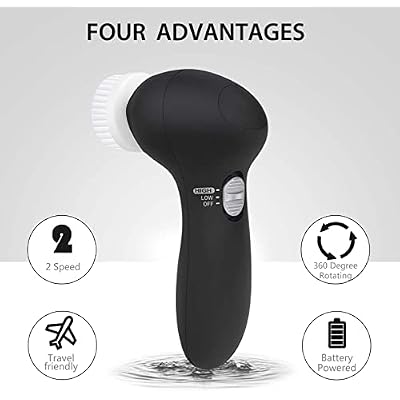 Facial Cleansing Brush Face Scrubber: CLSEVXY Electric Face Spin Cleanser Brushes with 6 Brush Heads for Deep Cleansing, Gentle Exfoliating, Removing Blackhead, Massaging