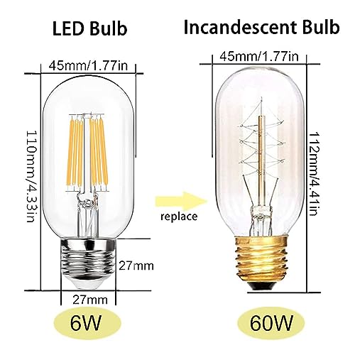 ZFQ Edison Bulb 6W E27 Filament, Warm White 2700K, 60W Incandescent Replacement - Image 2