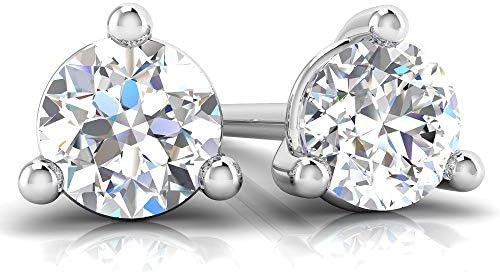 Valentine Day Jewelry 1/4 Ctw 10K White Gold Lab Grown Diamond Martini Stud Earrings