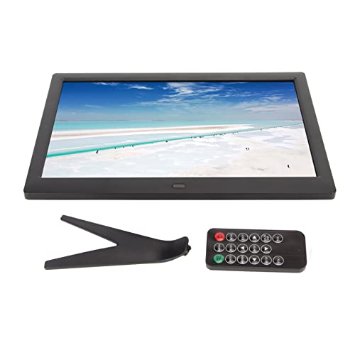 Cadre Photo Numérique 14 Pouces - Écran IPS 1280x800 - Lecteur Vidéo HD, Audio, Alarme - Support USB/SD - Avec Télécommande - Noir