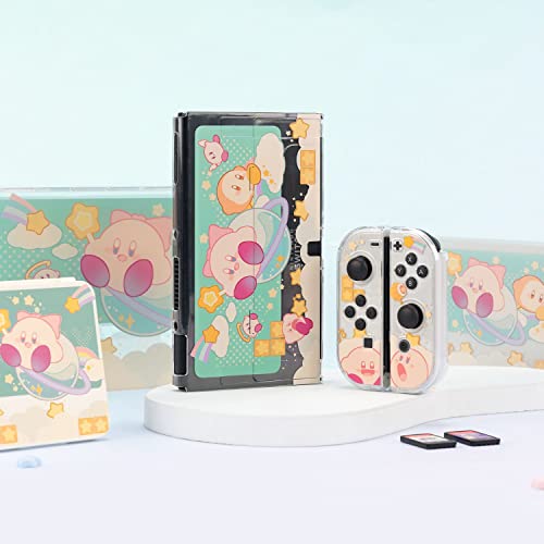 ENIFLY Cute Soft Shockproof Kirby's Dream Land Dockable Cover Case Compatible with Nintendo Switch