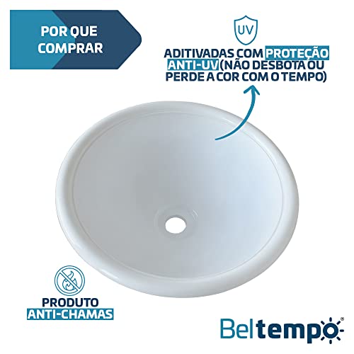 Cuba de Embutir ou Sobrepor Redonda 30cm Branca para Banheiro ou Lavabo