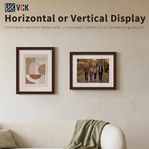 Image of VCK 16x20 Picture Frame 5 Pack, Brown Exclusive Wood, HD Glass, for Print