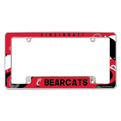 Rico Industries NCAA Cincinnati Bearcats Wave 12" x 6" Chrome All Over Automotive License Plate Frame for Car/Truck/SUV