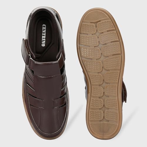 Image of Centrino Men's Fisherman Sandals | Stylish Closed-Toe Design | Soft Cushioned Footbed | Genuine-Look Upper | Comfortable for Daily & Outdoor Wear (9489)