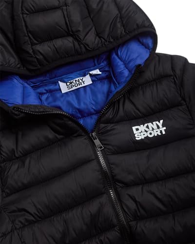 Image of DKNY Boys Puffer Jacket - Midweight Insulated Wind Water Resistant Hooded Puffer Winter Coat - Quilted Winter Jacket for Boys