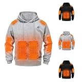 Aniywn Heated Hoodie For Men Fleece Thermal Hoodies Unisex Winter Pullover