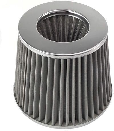 Cone Filter, Induction Filter, Air Filter Silver 76mm (Universal Fit)