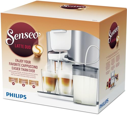 Foto von Philips Senseo Latte Duo Kaffeepadmaschine mit Milchsystem HD6574/20, 1.0 L, 2650 W, silber