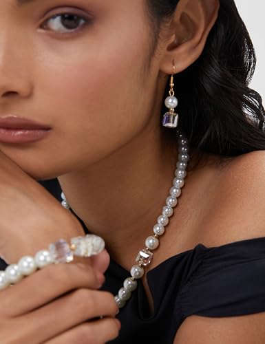 Image of Rubans Pearl Necklace Set Traditional Statement Jewellery Gift for Women & Girls