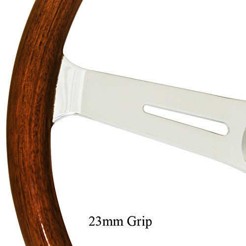 Steering Wheel Kit, 23mm Wood Grip, 15 Diameter, 3 Dish, Compatible with Dune Buggy