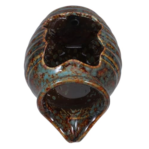 Milisten Ceramic Water Fountain Jar 4.9 Inch Circulating Water Feature with Natural Flow for Garden Patio Indoor Outdoor Decor and Relaxing Hydroponic Vase