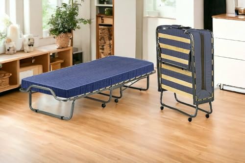 Dmora Letto Pieghevole Rosalba, Brandina con Rete a 15 doghe,