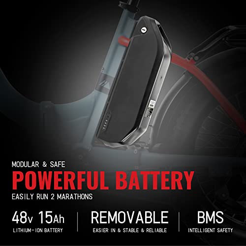 Hipeak Electric Bike For Adults, Ebike 750W/48V/15Ah, 20" X 4.0" Fat Tires Electric Bike Folding Ebikes With Removable Battery, Foldable Adults Electric Bicycles Front Suspension #TOP1