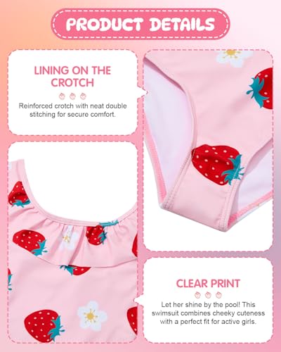 Century Star Girls Toddler Cute One Piece Swimsuits Bathing Suit Little Kids Swimwear Quick Dry Ruffle Floral4