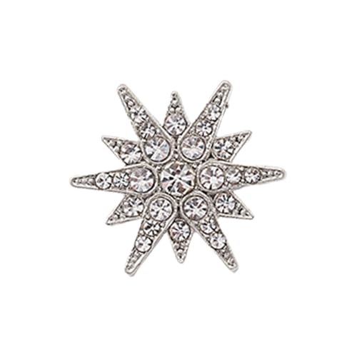 Sparkling Metal Brooch Modern Minimalist Design Multipurpose Fashion Accessory Sturdy Clasp for Formal Occasions Hexagram Brooch