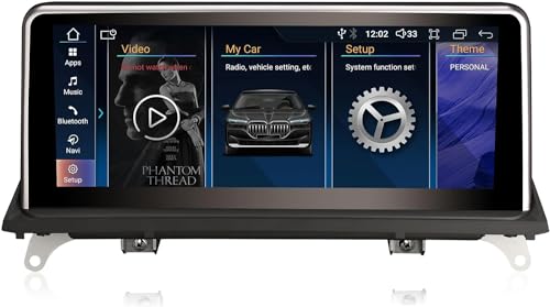 Erisin 10.25 8-Core Android 14 4GB RAM+64GB ROM Radio de Coche Estéreo Navegación de Automóvil para BMW X5 E70 X6 E71 2007-2010 CIC Sistema Ayuda Bluetooth 5.0 CarPlay Android Auto Canbus IPS WiFi