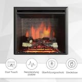 RICHEN Elektrokamin Calida (26″) – Elektrischer Einbaukamin Mit Heizung, 3D-Flammeneffekt, Knisterfunktion & Fernbedienung – Elektrischer Kamin Schwarz - 7