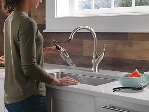 Delta Ophelia Brushed Nickel Kitchen Faucet with Pull Down Sprayer, Modern Single Hole Kitchen Sink Faucet, Single Handle, SpotShield Stainless 19888Z-SP-DST by DELTA - Image 2