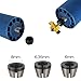 8pcs Collet Chuck Adapter Set in 6mm, 6.35mm, 8mm Sizes, Carbon Steel Split Bushing Converters for Engraving and Trimming Machine For Electric Wood Router Milling Cutter(6PCS)