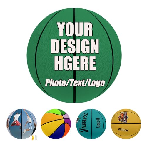 SeaGreen Custom Photo Logo Basketball, Size 7