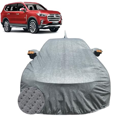 Image of Car Cover for MG Gloster (2020-2023) | 100% Waterproof Cover with Antenna & Reflective Mirror Pockets | Dustproof, Scratchproof, Heatproof Gloster Car Cover |Soft Cotton Lining| Grey