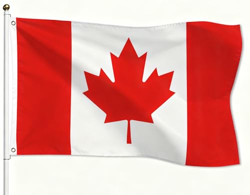 Canadian Flag 3x5 Ft - Vivid Color Fade Proof Canada national Flag for World Soccer Cup Fans, Sports Events, Patriotic Decor, Outdoor & Indoor Use