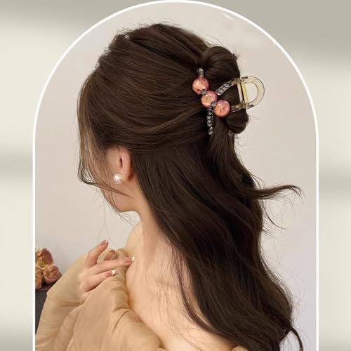 Pinza de cabello con perlas rosa púrpura miniatura 7