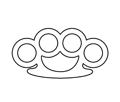 Brass Knuckles Sticker Die Cut Decal 5' Bumper Locker Laptop Window - Sticks to Any Surface