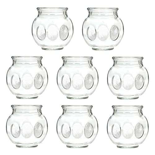 jojomis Set di coppettazione in vetro cinese Acupoint 8 pezzi Set di coppettazione sottovuoto Attrezzature per coppettazione in vetro piatto per tecnica di coppettazione e scorrimento - No.6