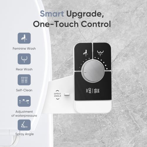 Upgrade Bidet Attachment for Toilet Seat, Adjustable Angle Dual Nozzle, Self-Cleaning, Non-Electric Bidet Attachment for Rear & Feminine Wash, Controllable Fresh Cold Water Pressure, Black Chrome by Vestomeli - Used condition - Image 2
