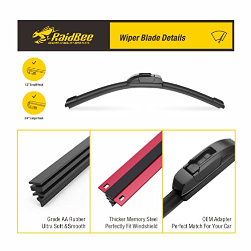 Raidbee WB02060 Wiper Blades 24 Inch + 19 Inch Pack Of 2 All-Seasons Automotive Replacement Windshield Wiper Blades For My Car, Compatible For Fusion 12-06 thumb #5