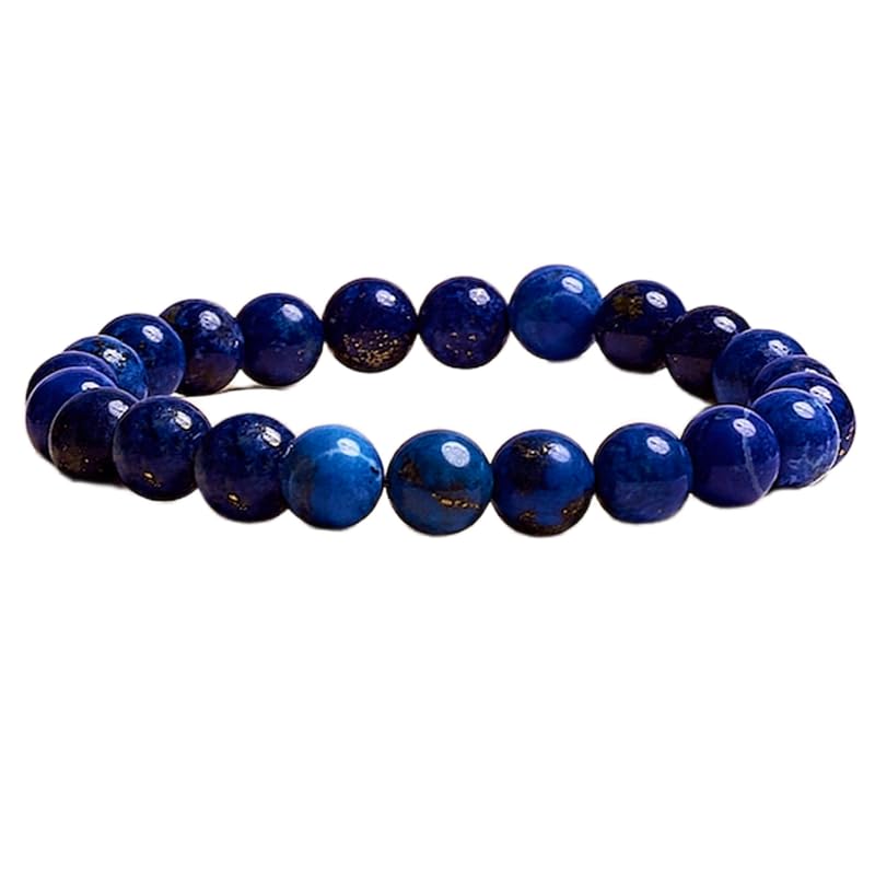 Bijou fait main lapis-lazuli naturel 8 mm | Cadeau idéal en bracelet de guérison