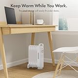 VonHaus Oil Filled Radiator 6 Fin – Oil Heater Portable Electric Free Standing 800W for Home, Office, Any Room – Adjustable Thermostat, Carry Handle, Lightweight, 1.5m Power Cable – 2 Year Warranty - Image 2