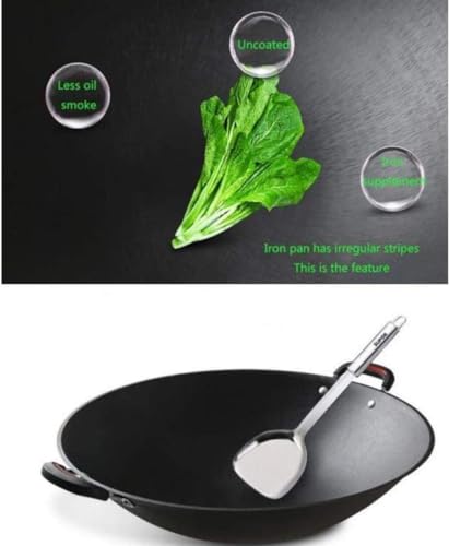 Wok de acero al carbono 40 cm con mango antiquemaduras miniatura 4
